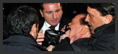 Berlusconi ferito al volto a Milano
