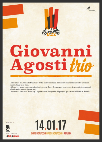 Hat and Beard presenta GIOVANNI AGOSTI TRIO  il 14 Gennaio al Caffè morlacchi