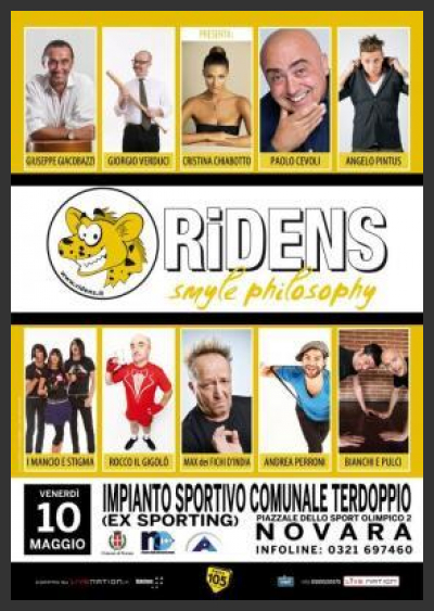 Il 10 maggio a Novara arriva il Ridens Tour