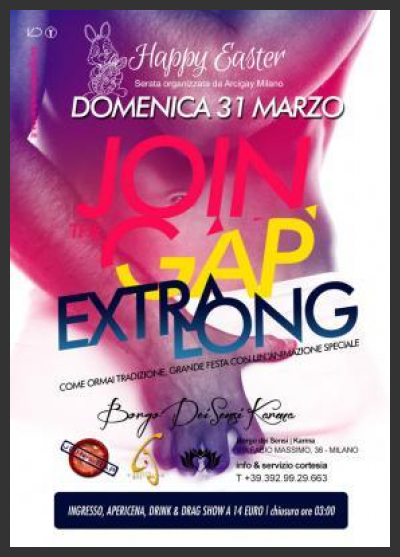 Domenica 31 marzo serata Join The Gap al Borgo dei Sensi - Karma