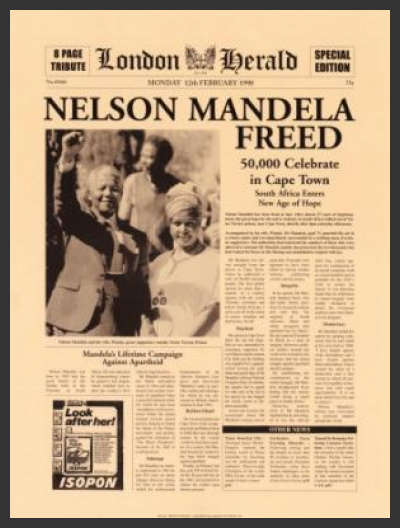 Ieri i vent'anni dalla scarcerazione del premio nobel per la pace Nelson Mandela