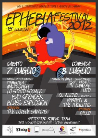Ephebia Festival 2012:Bud Spencer Blues Explosion,Lo Stato Sociale,Majakovich gratis a Terni
