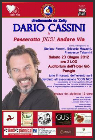 Dario Cassini il 23 Giugno a Perugia