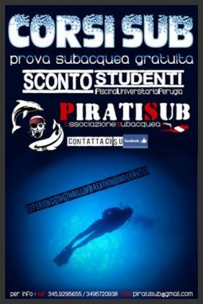 Nasce Pirati Sub, Associazione subacquea a perugia!